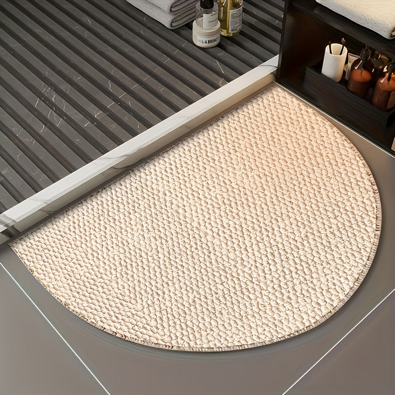 SabiStep | Wabi-Sabi Antislip Halfronde Badmat – Boho Stijl Vloerkleed, Huismat voor Binnen & Buite