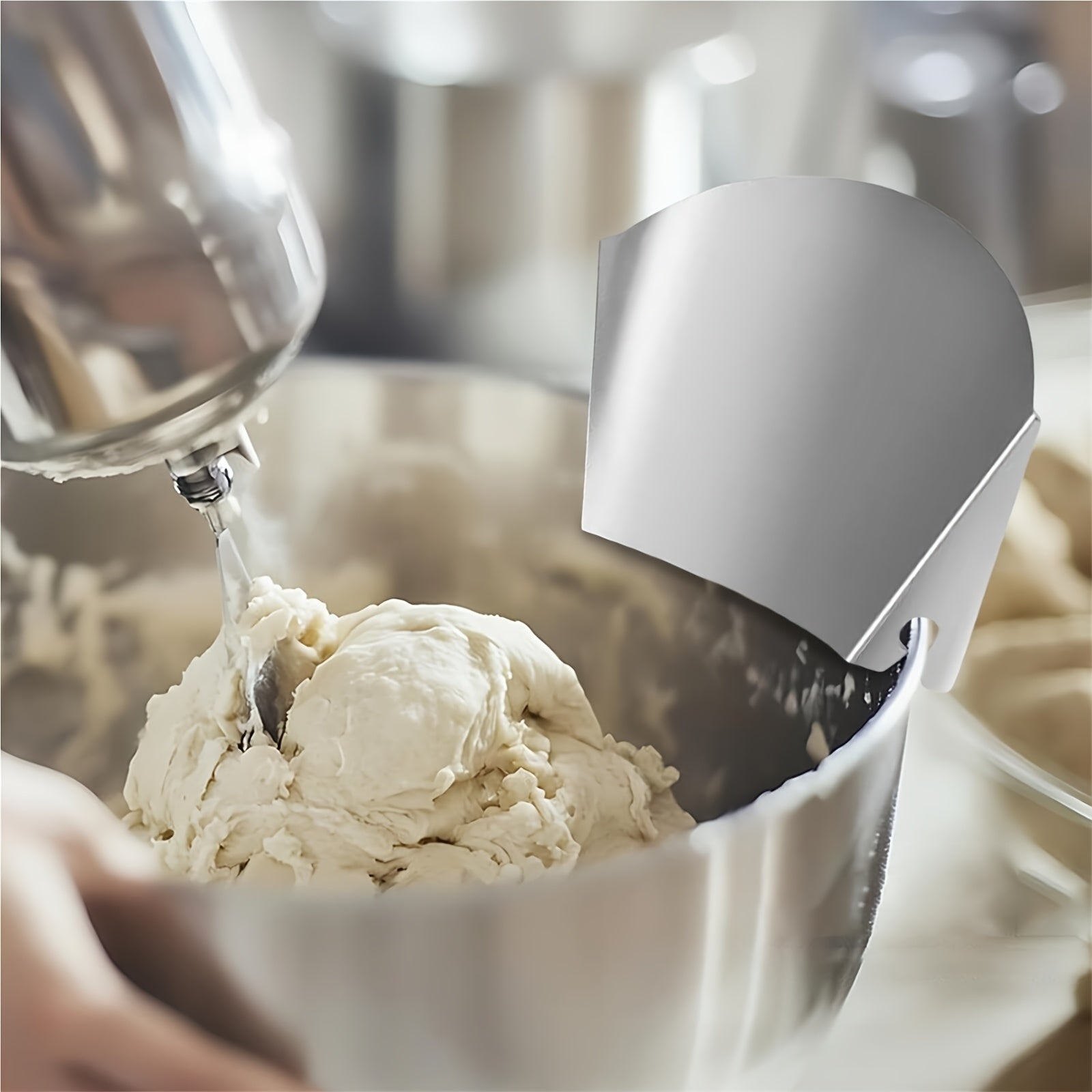 FlowMate | Roestvrijstalen gietbescherming voor keukenmixers – Accessoire voor morsvrij bakken en mixen