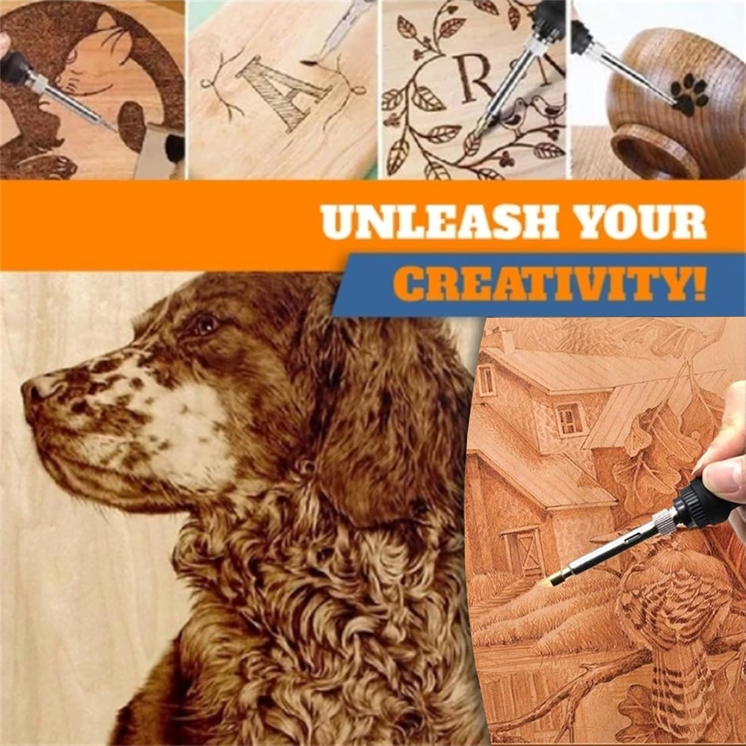 BurnCraft | Houtbrandset - Stempelgereedschap met 28 tips voor hout, leer en handwerk