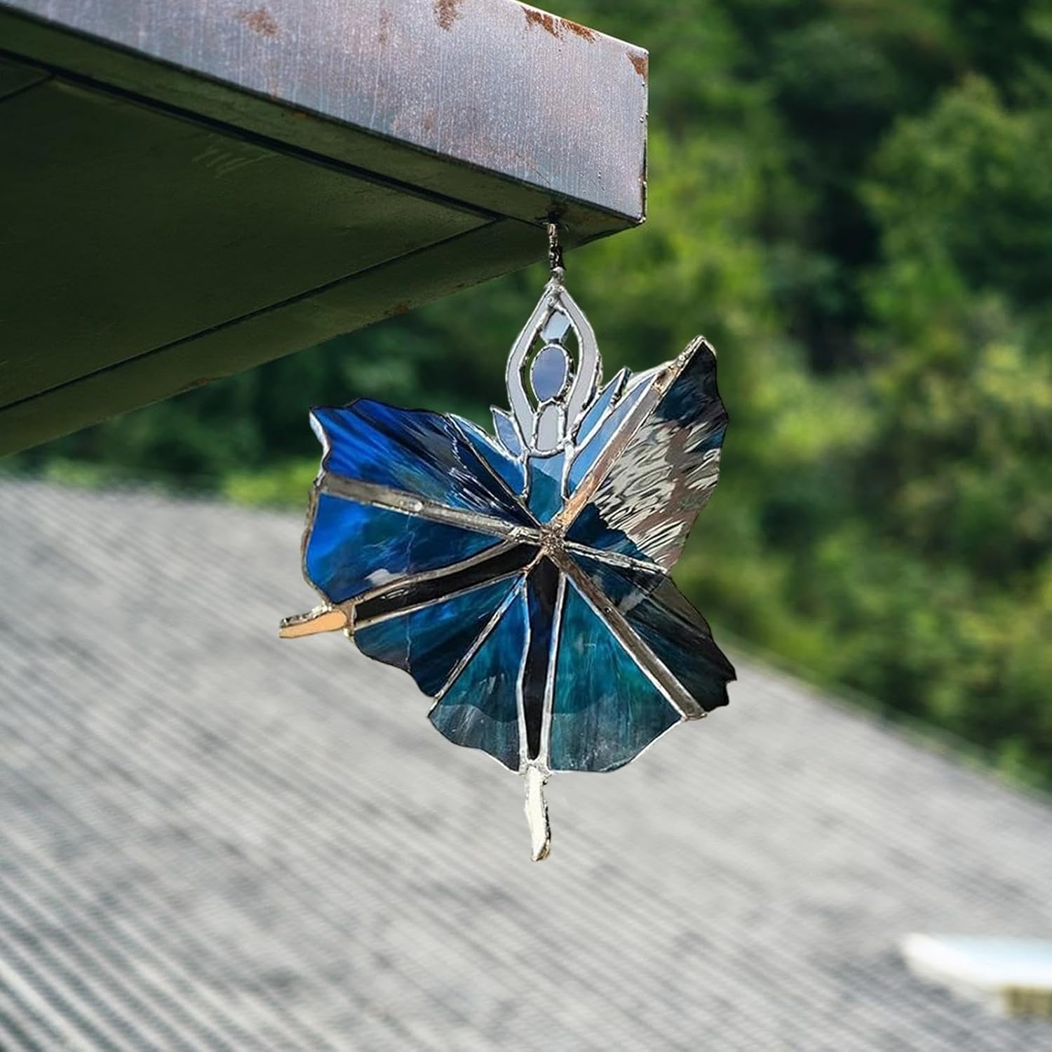 SpinMuse | Dancing Lady Acryl Glas-in-lood Spinner – Tuin windspinner, buiten hangdecoratie, kleurrijke zonnevanger