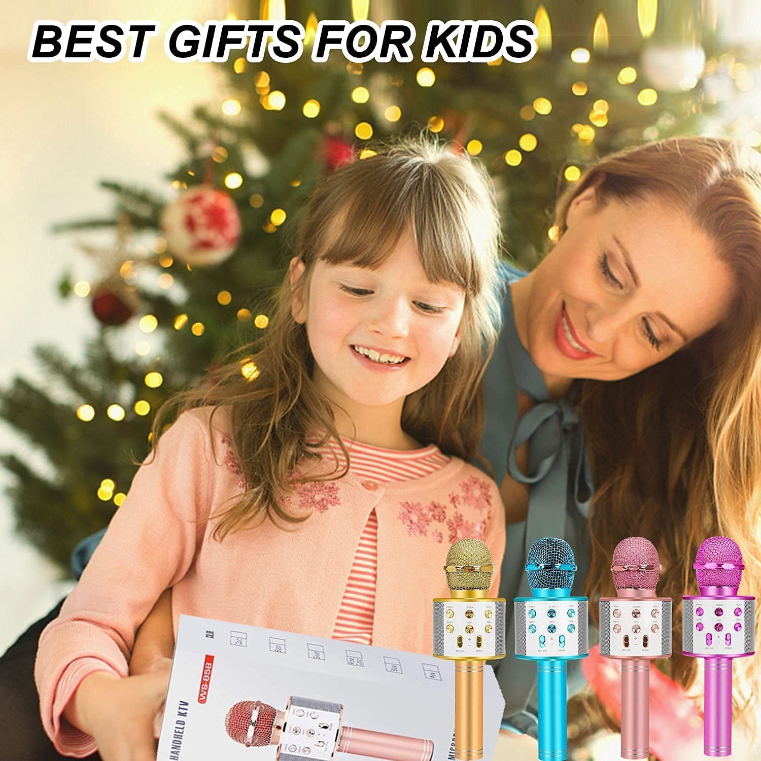 EchoMic | Bluetooth karaokemicrofoon voor kinderen - Draadloze handheld microfoon met luidspreker