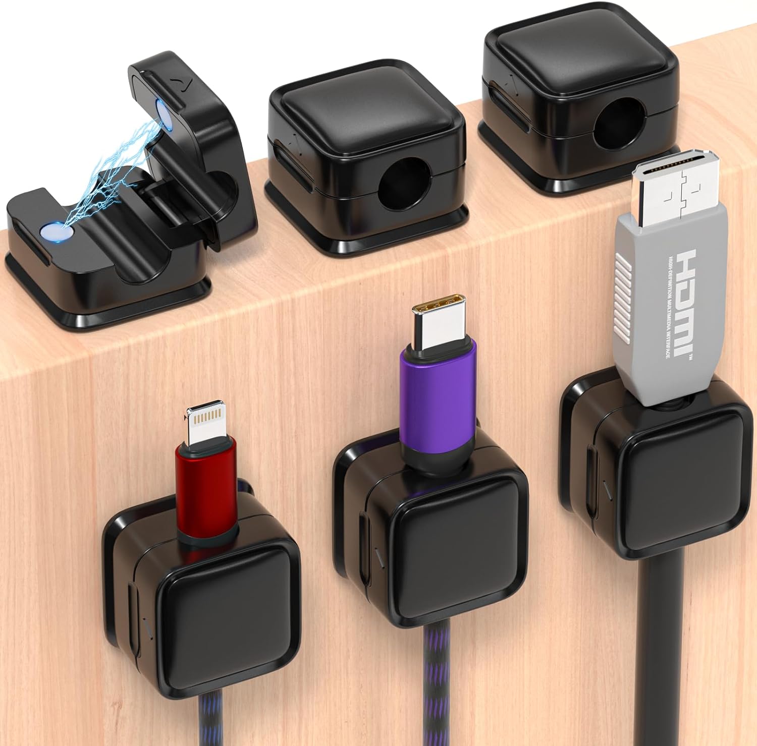 CordMag | Magnetische Kabel Organizer Clip, Bureau Dock Kabelhouder, Netjes Kabelbeheer voor Stroomkabels