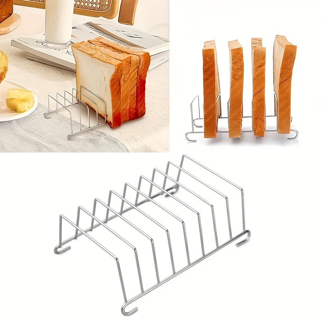 ToastLift | Roestvrijstalen luchtfriteuse-toastrek – verticale broodhouder met meerdere sleuven