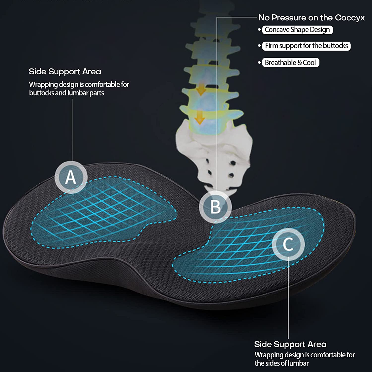 AutoRelief | Orthopedisch autostoelkussen voor volwassenen, lendensteun, traagschuim, reizen & comfort