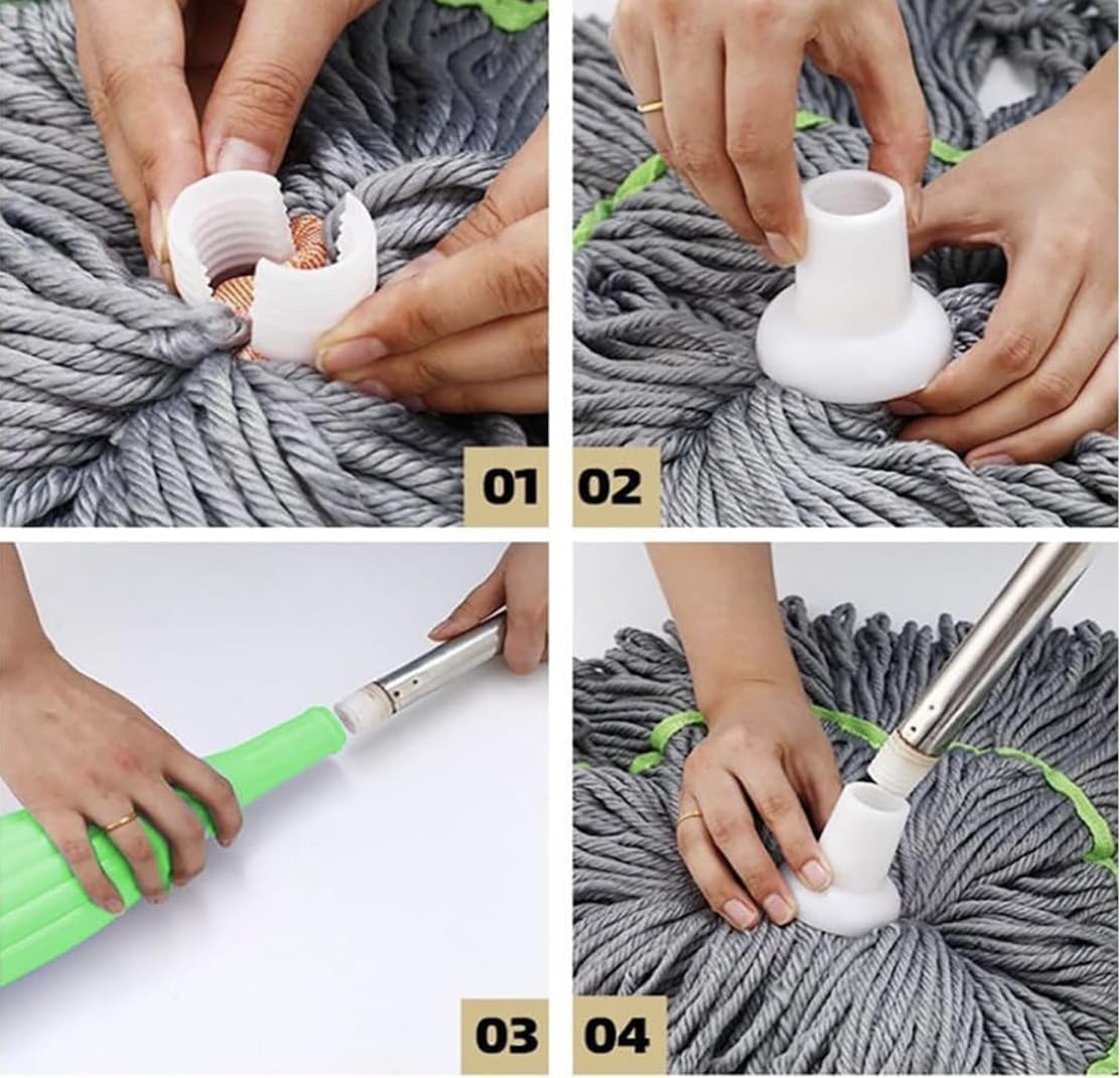 SpinDry | Handenvrije zelfoprollende mop - Easy Clean, microvezel mopkop