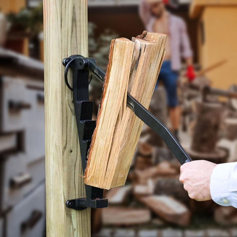 Chopix | Wandgemonteerde houtkliever – Duurzame metalen versnipperaar voor brandhout, veilige en eenvoudige houtverwerking
