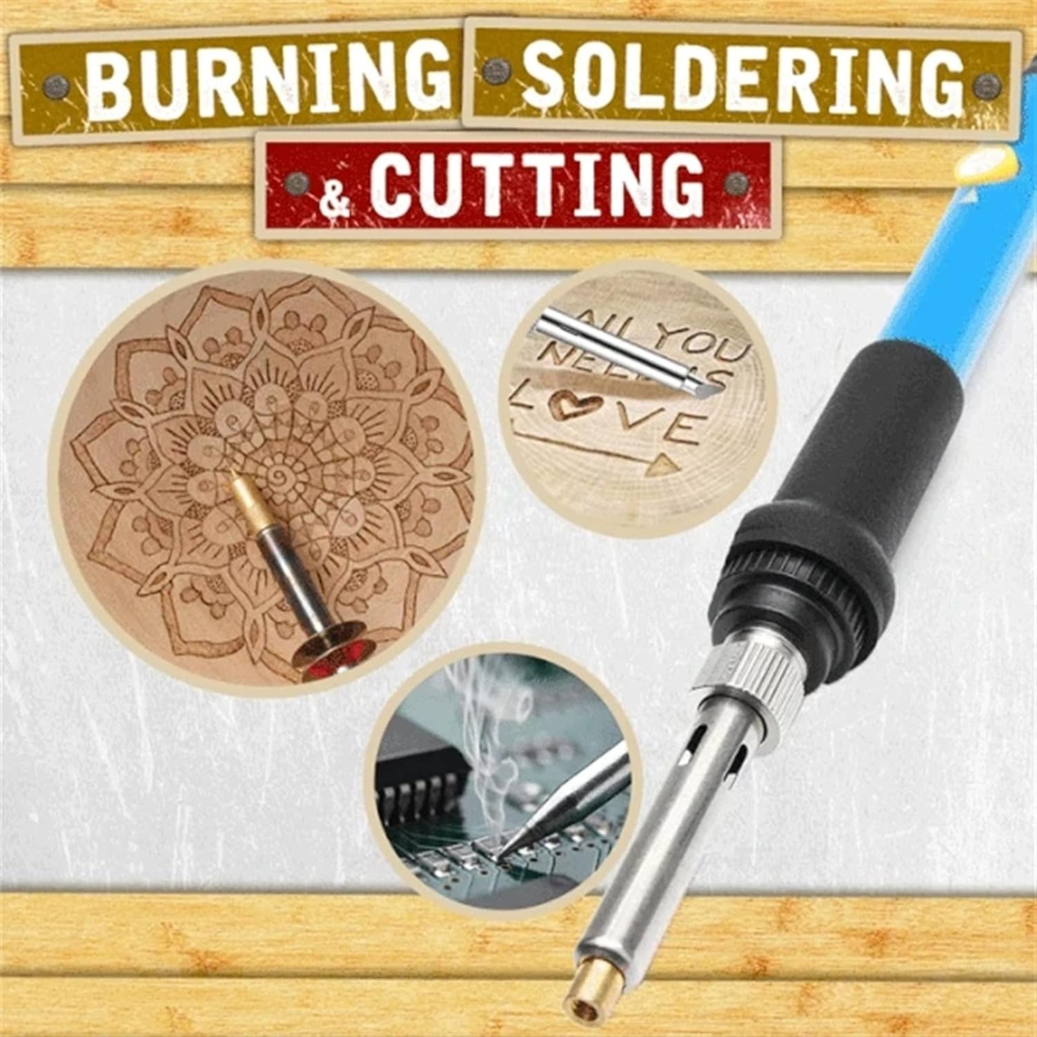 BurnCraft | Houtbrandset - Stempelgereedschap met 28 tips voor hout, leer en handwerk