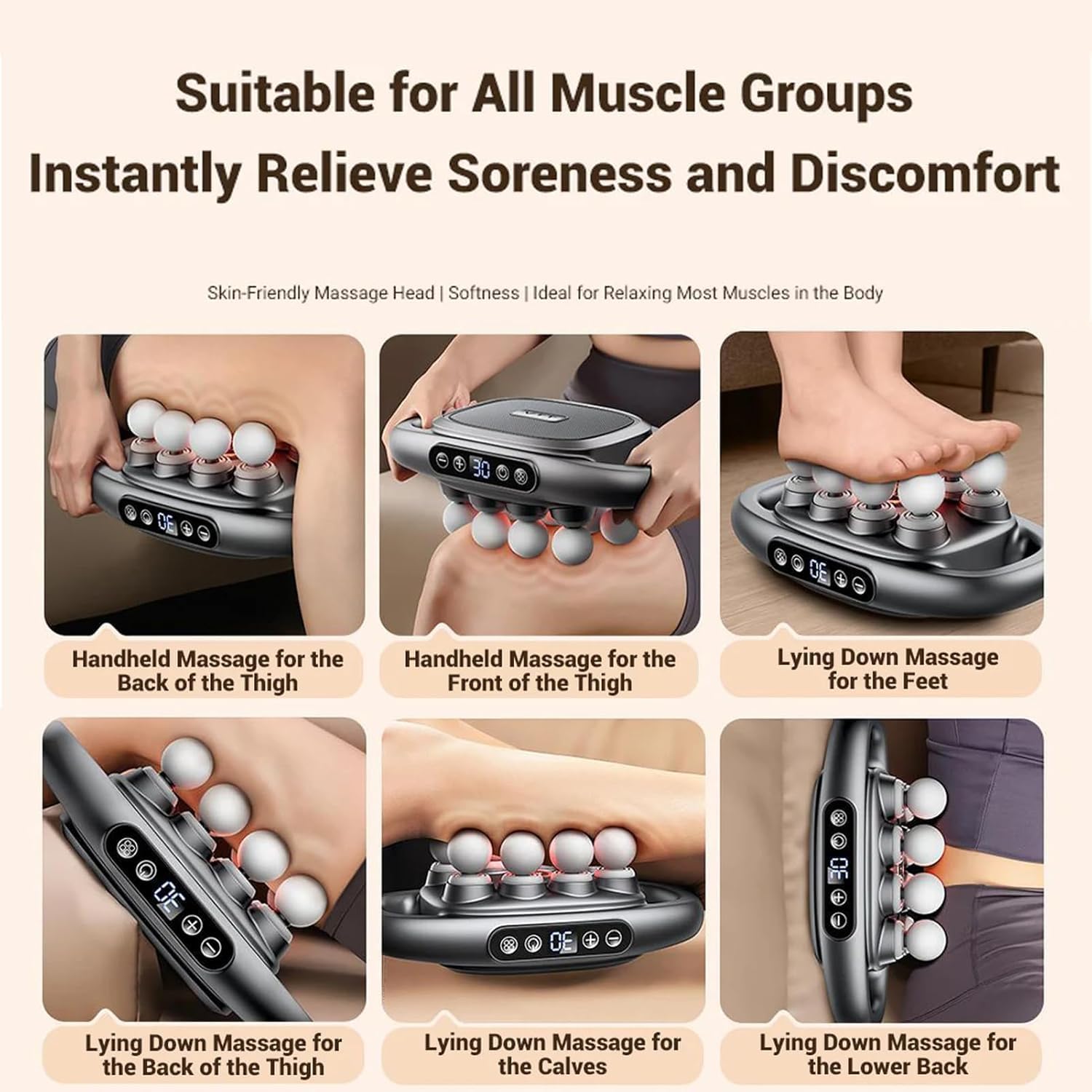 PowerKnead | 16-motorige massagepistoolset met 8 koppen, diepe weefselspiermassageapparaat, percussietherapie