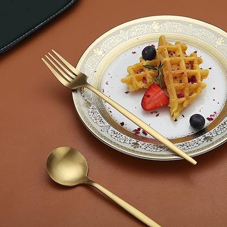 Finix | Minimalistische bestekset van roestvrij staal - Modern bestek voor de eetkamer, elegant tafelgerei