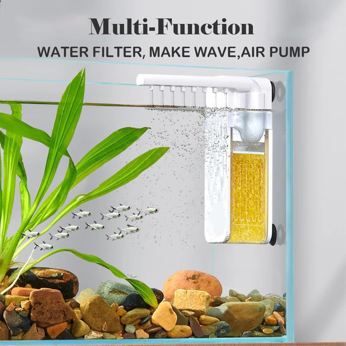 Streamic | Stille miniaquariumfilter - instelbare watertoevoer, onderdompelbaar, energiezuinig