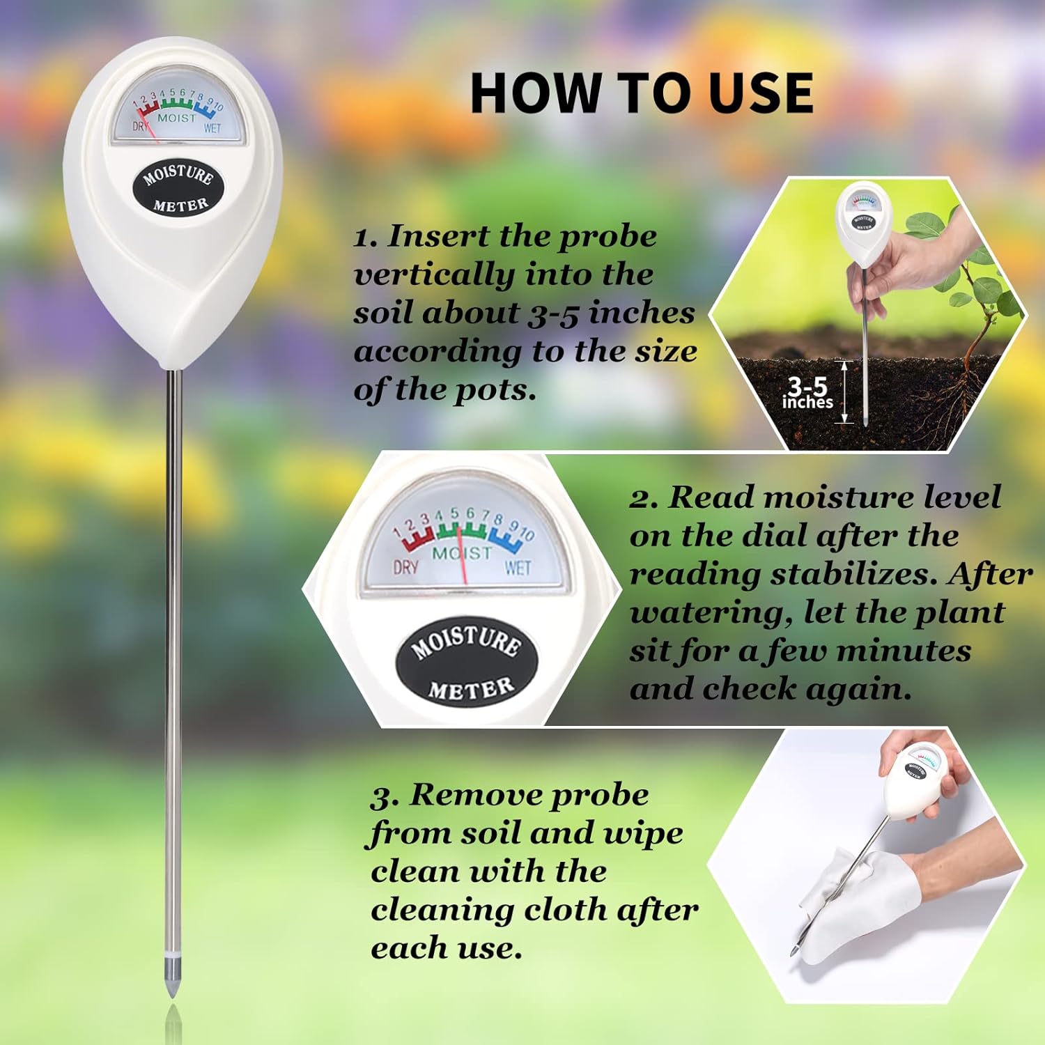 SoilScan | Digitale Bodemvochtmeter – Nauwkeurige Waterniveau Tester voor Planten, Tuin