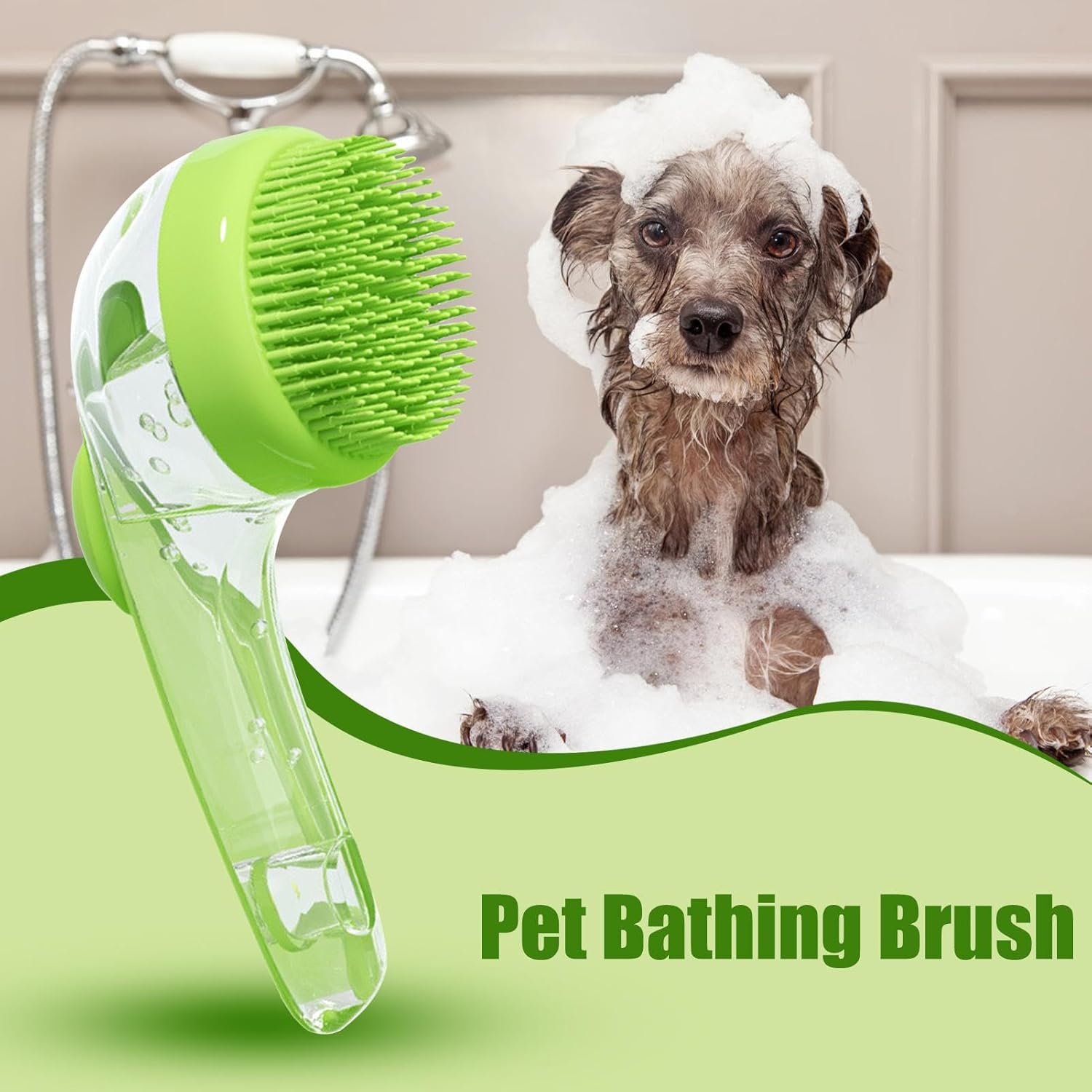 PetLather | Huisdier Verzorging Zeepdispenser Schrobborstel – 2-in-1 Shampoo Applicator