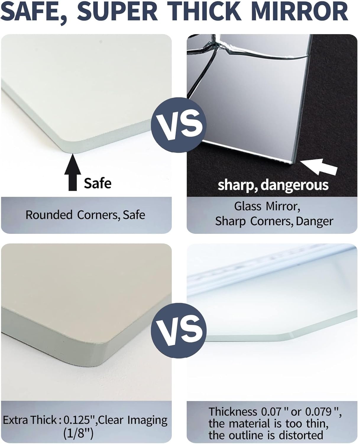 Reflekt | Acrylmuurspiegels - Lichtgewicht Shatterproof Decoratieve Spiegelpanelen voor de Woondecoratie van de Muur