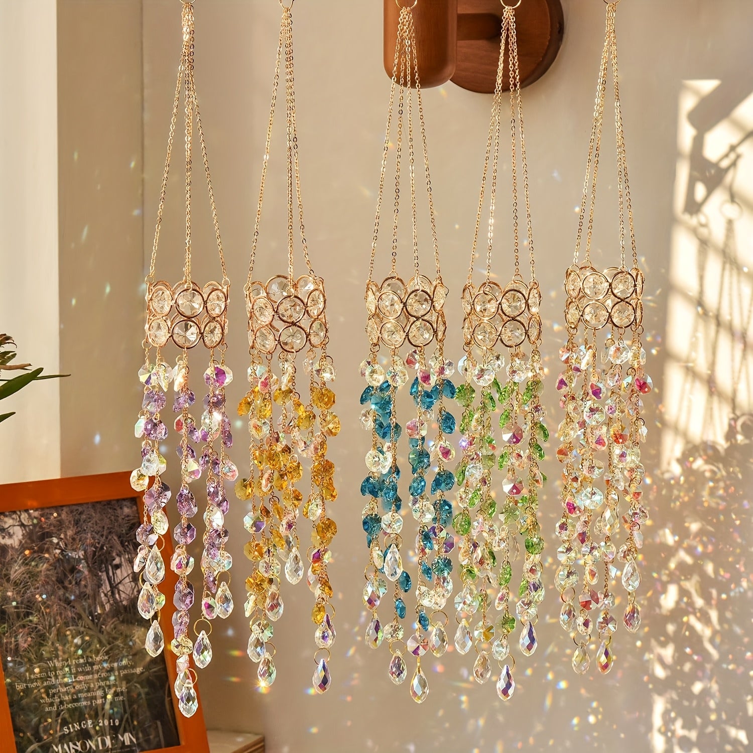 SunPrism | Kristallen Zonnevanger Raamhanger, Verguld Prisma Suncatcher, Regenbooglicht Maker