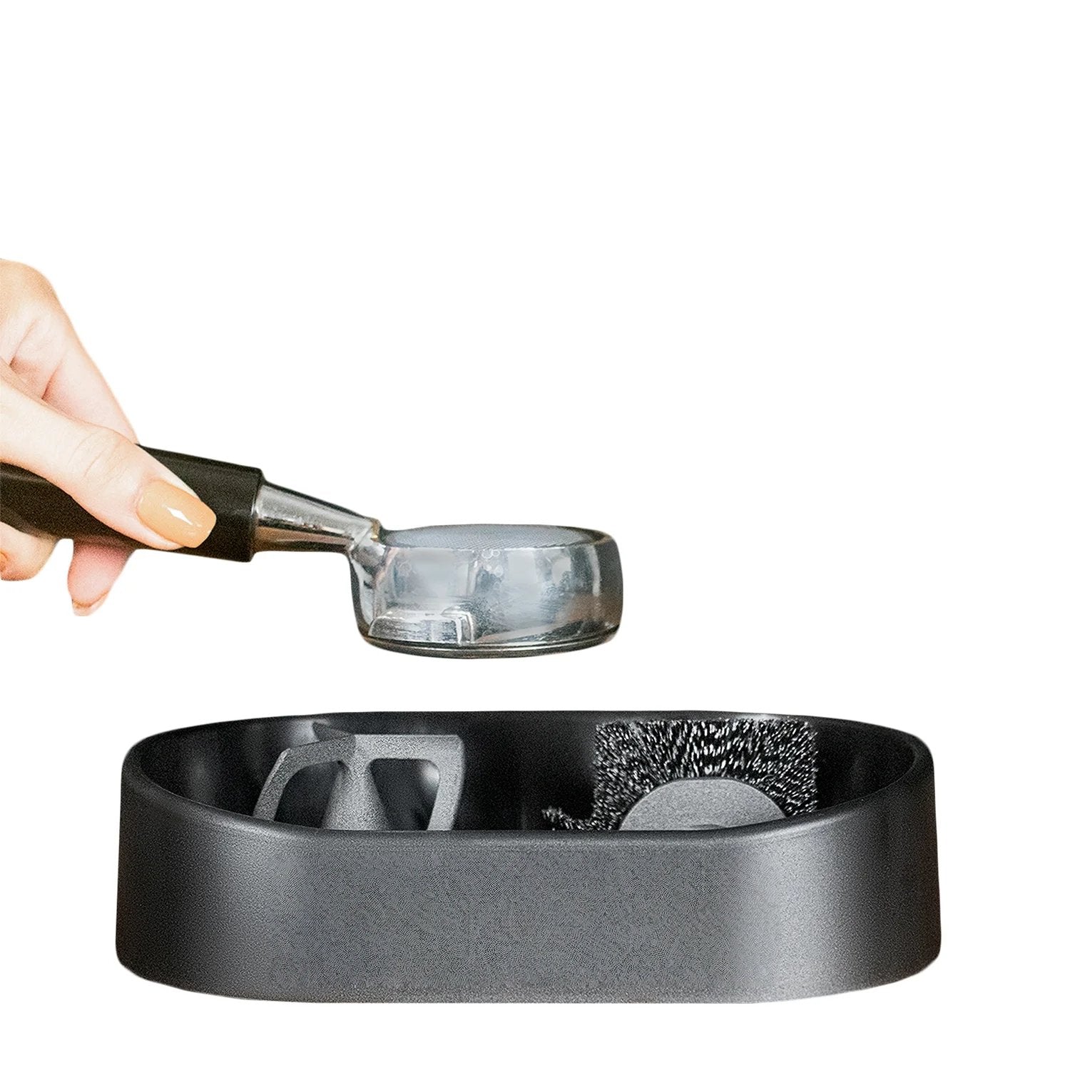 Puribrew | Koffiezetapparaat reinigingsset – Portafilter scrubber, houder en borstel voor espressomachines