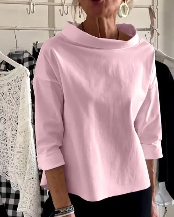 Ulmaria | Casual Blouse met 3/4 Mouwen – Luchtige Top met Relaxte Pasvorm voor Elke Dag