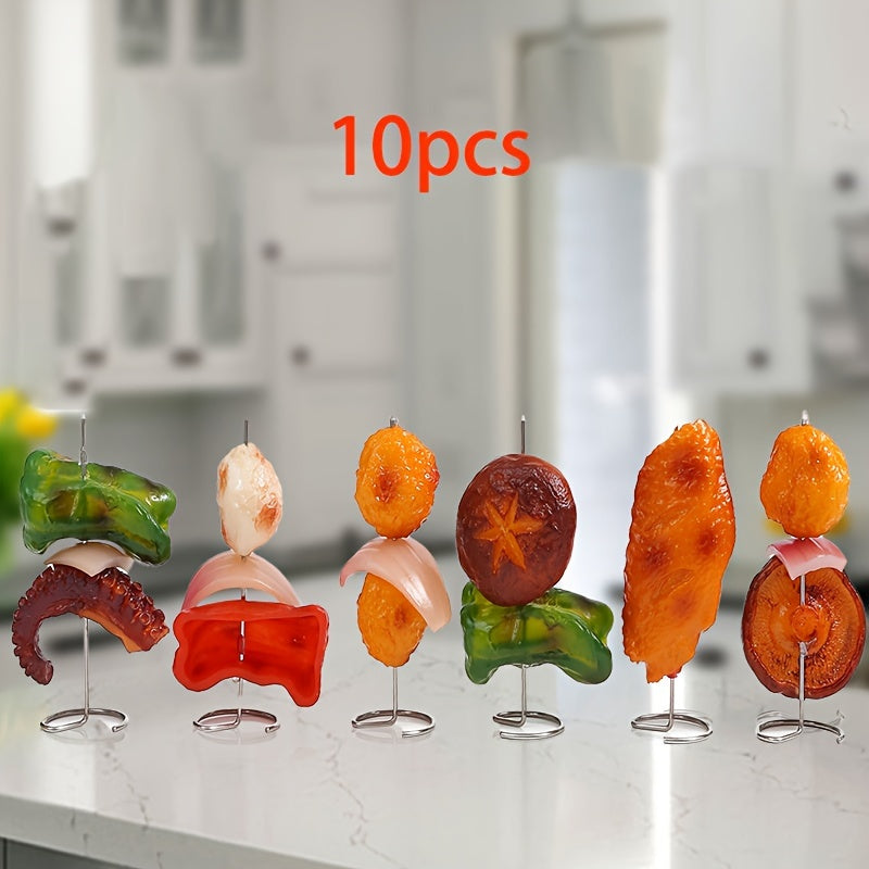 AirGrill | 10-stuks Roestvrijstalen Spiesen voor Air Fryer & Oven, Verticale BBQ Grillnaalden