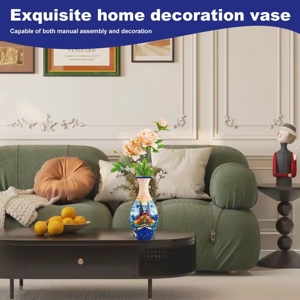 VaseCraft | 3D Puzzelvaas - Decoratieve Bloemenvaas met Verwijderbare Waterhouder, Creatieve DIY Woondecoratie, Uniek Modern Ontwerp