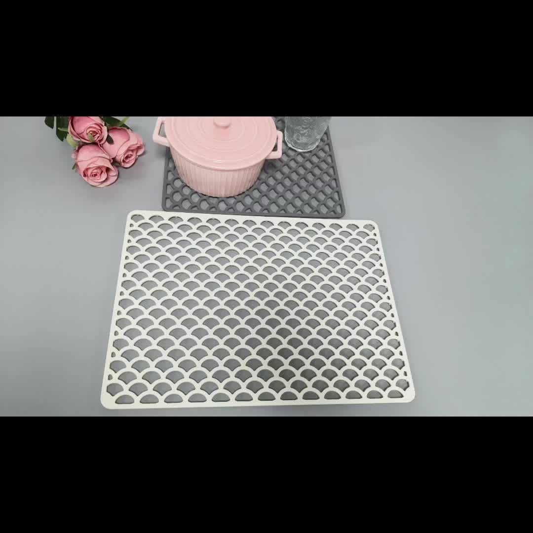 FlexMat | Antislip siliconen gootsteenmat met afvoer en filtergaas