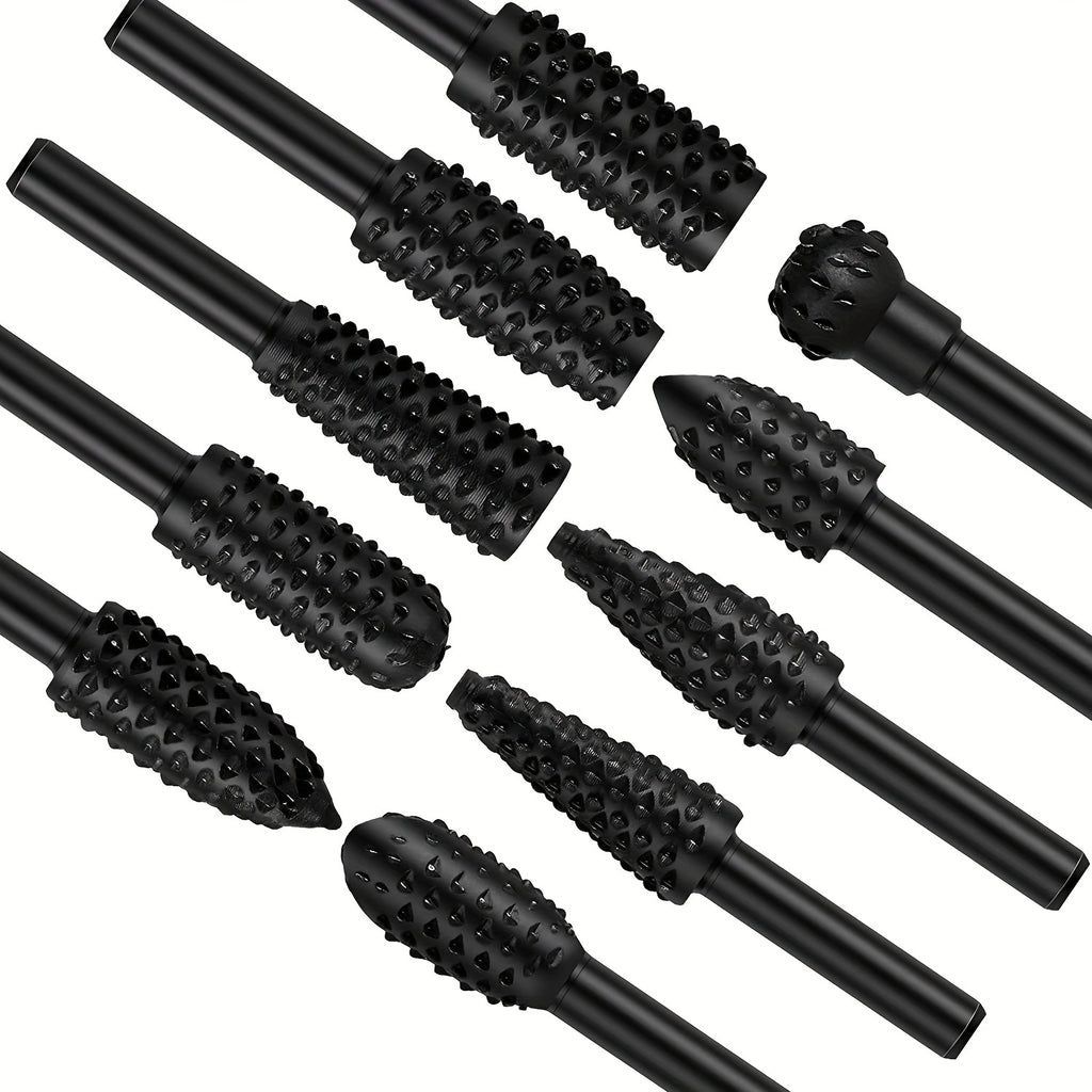 DrillRasp | 5/10st Houtsnijwerk Vijl Rasp Boren Set - Roterend Gereedschap voor DIY Houtbewerking, Graveren, Polijsten, Slijpen en Vormgeven