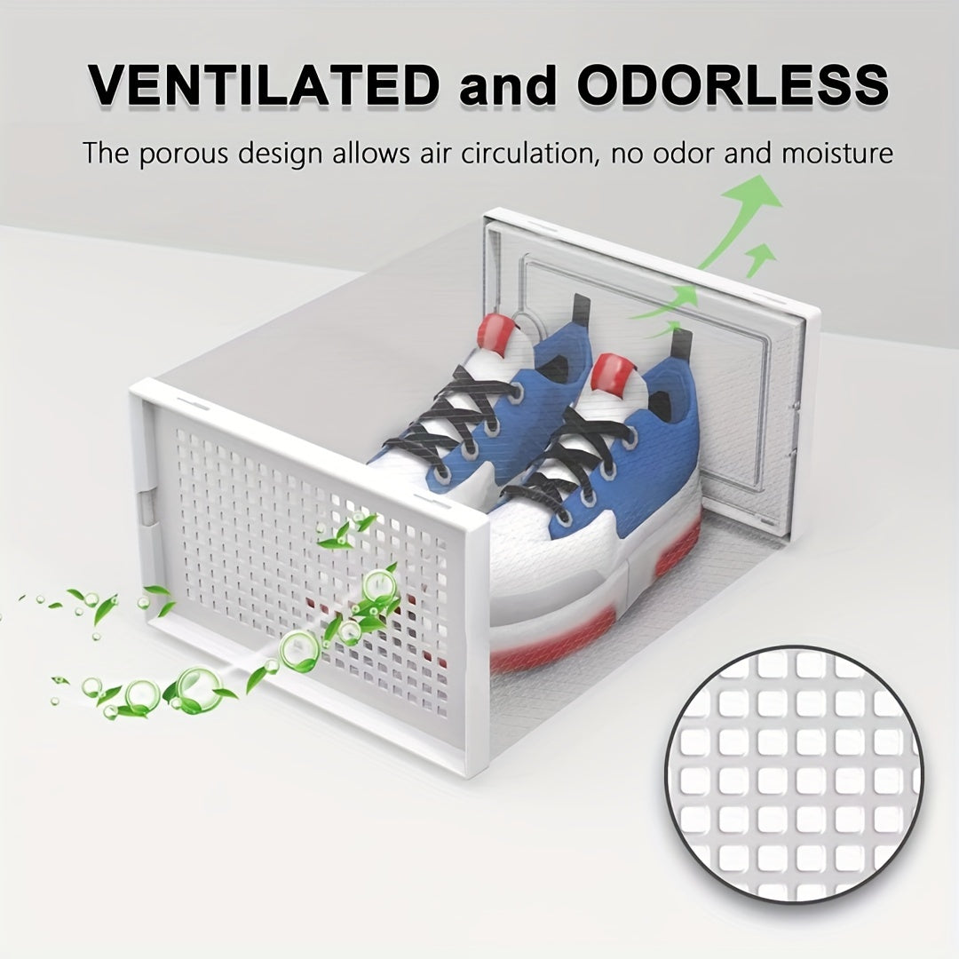 ShoeVault | Stapelbare Transparante Schoenendozen met Deksels, Opbergers met Ventilatie