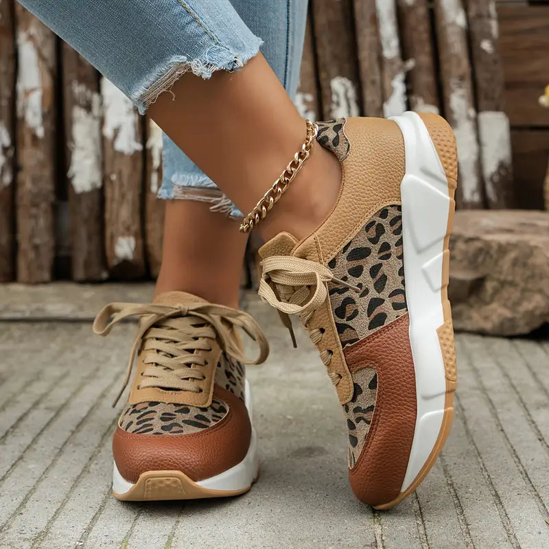 ProwlWalk | Dames Casual Sneakers met Luipaardprint – Stijlvolle Comfortabele Schoenen
