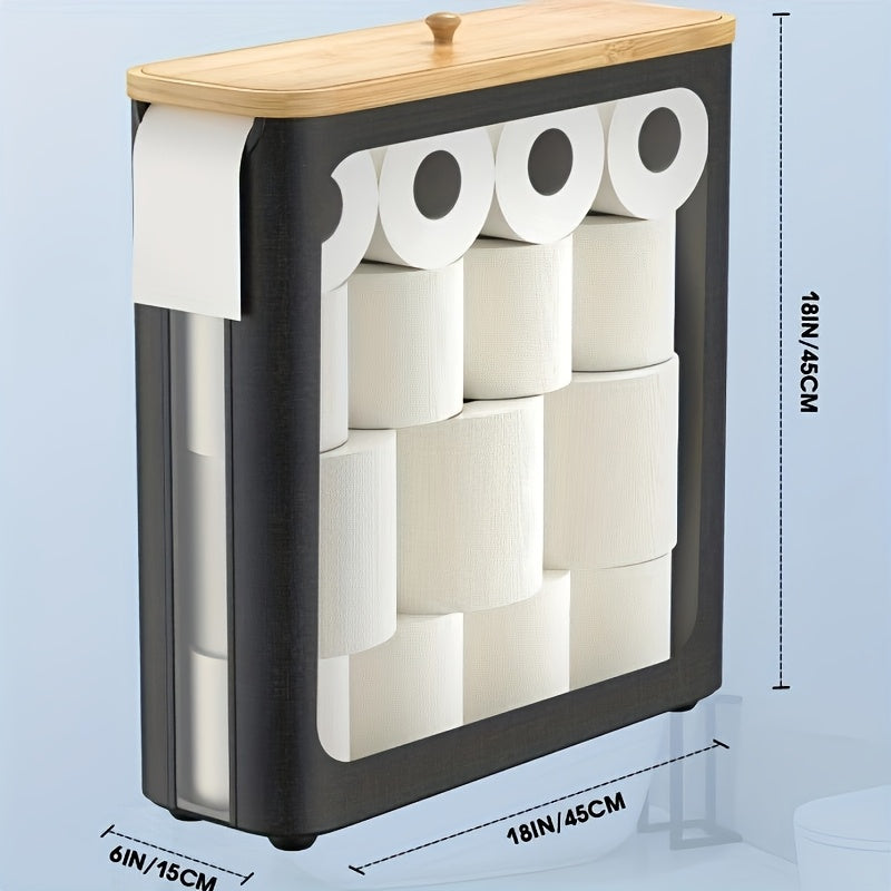 RollStash | Toiletpapiermand met deksel – houder voor maximaal 12 rollen, organizer voor badkamer en slaapkamer