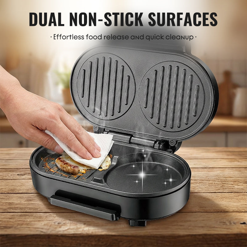 BreakfastPro | Elektrische Dubbele Ontbijtmaker – Anti-aanbak Grill, Omelet- & Sandwichmaker