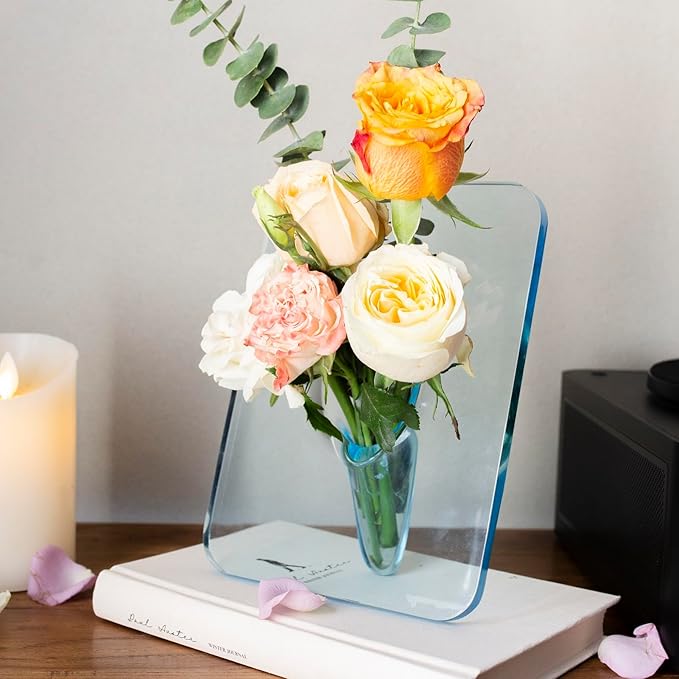 BloomFrame | Acrylic Clear Picture Frame Vase - Modern Minimalist Flower Display