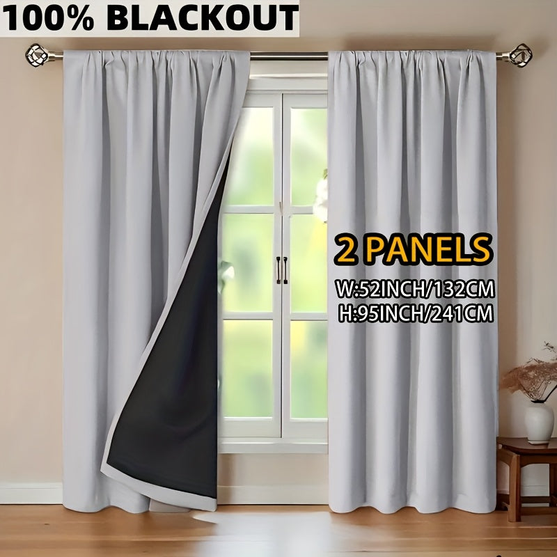 EclipseCurt | 2 stuks verduisteringsgordijnen, 100% lichtwerend, thermisch geïsoleerd