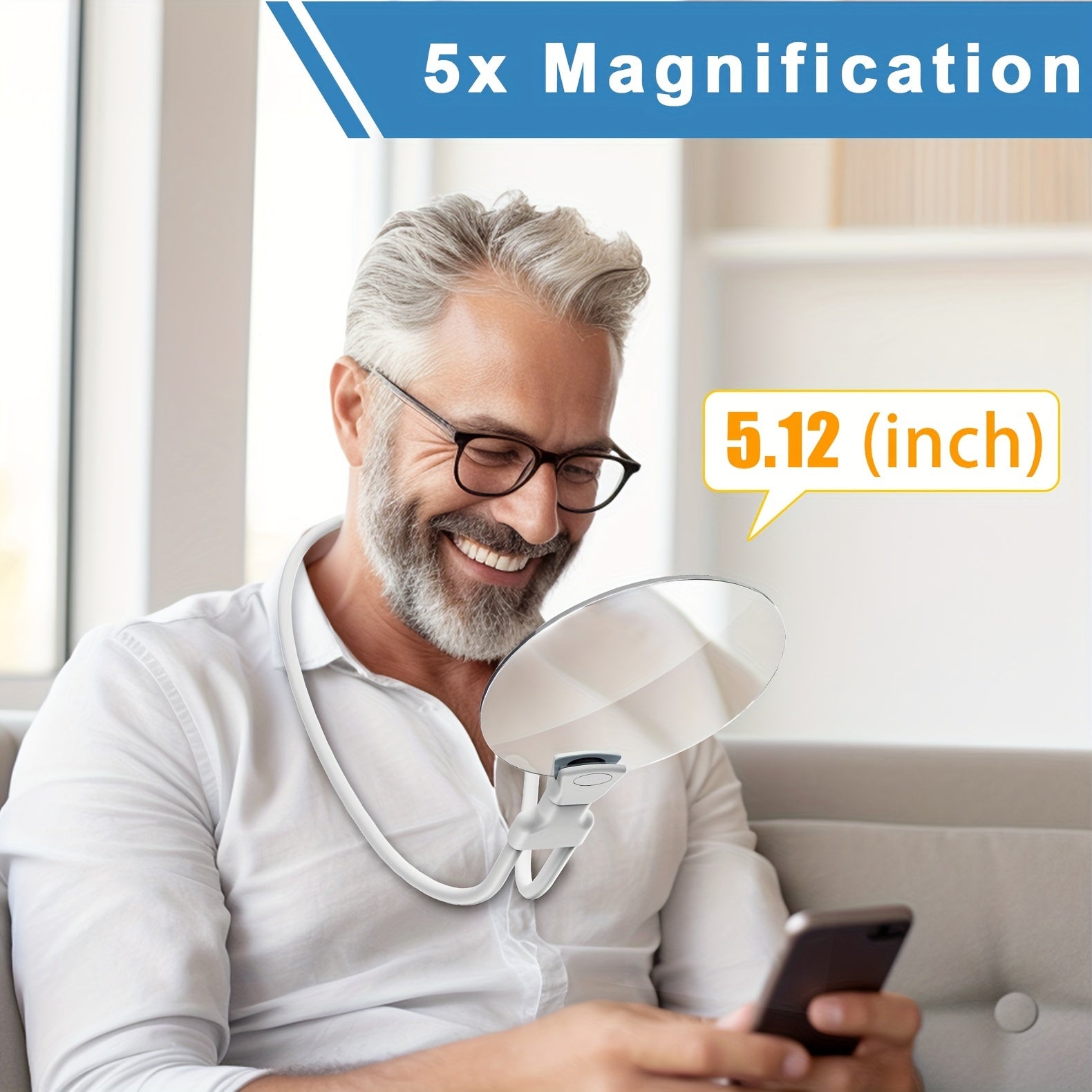 NeckSight | 5X Handsfree nekvergrootglas – Verstelbaar lees- en knutselglas voor senioren