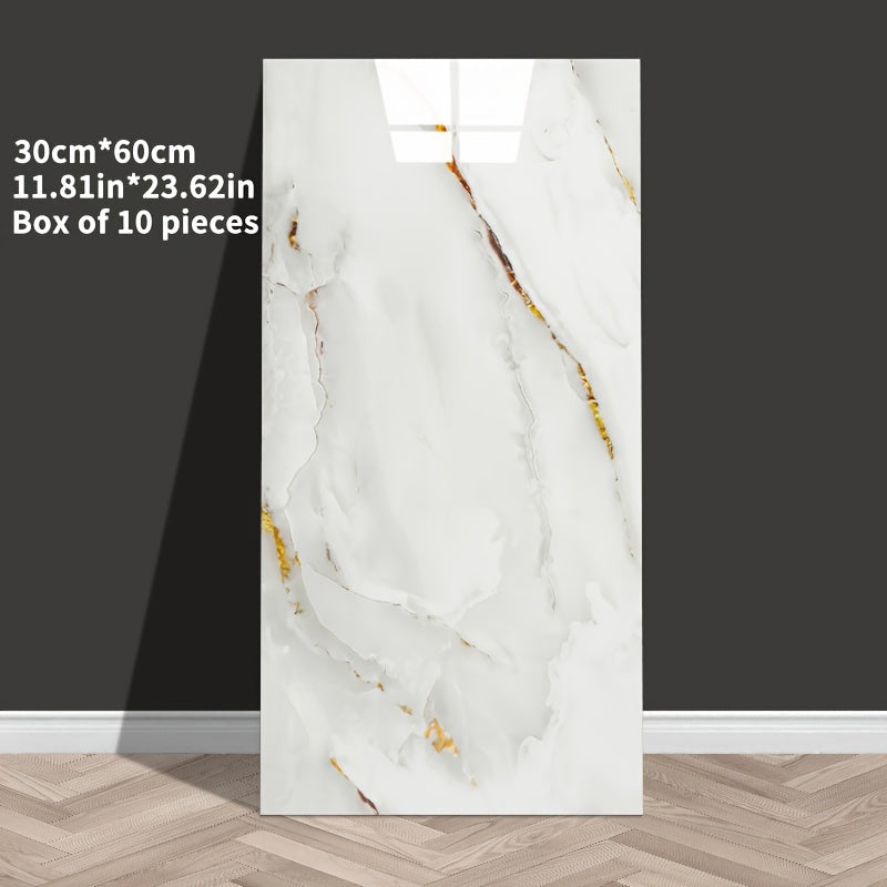 MarbLuxe | Marmer effect Zelfklevende Muurtegels - Waterdichte Vinyl Foam Stickers voor Keuken, Badkamer, Woonkamer