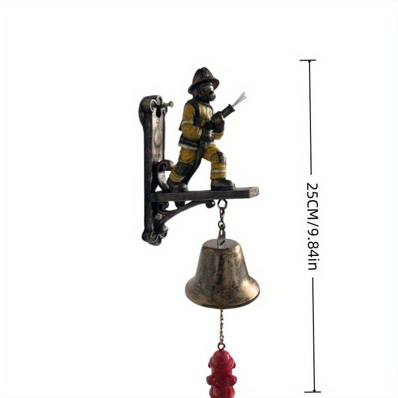 BlazeBell | Brandweerman-deurbel met reddingsfiguur en alarmgeluid, stevig kunststof