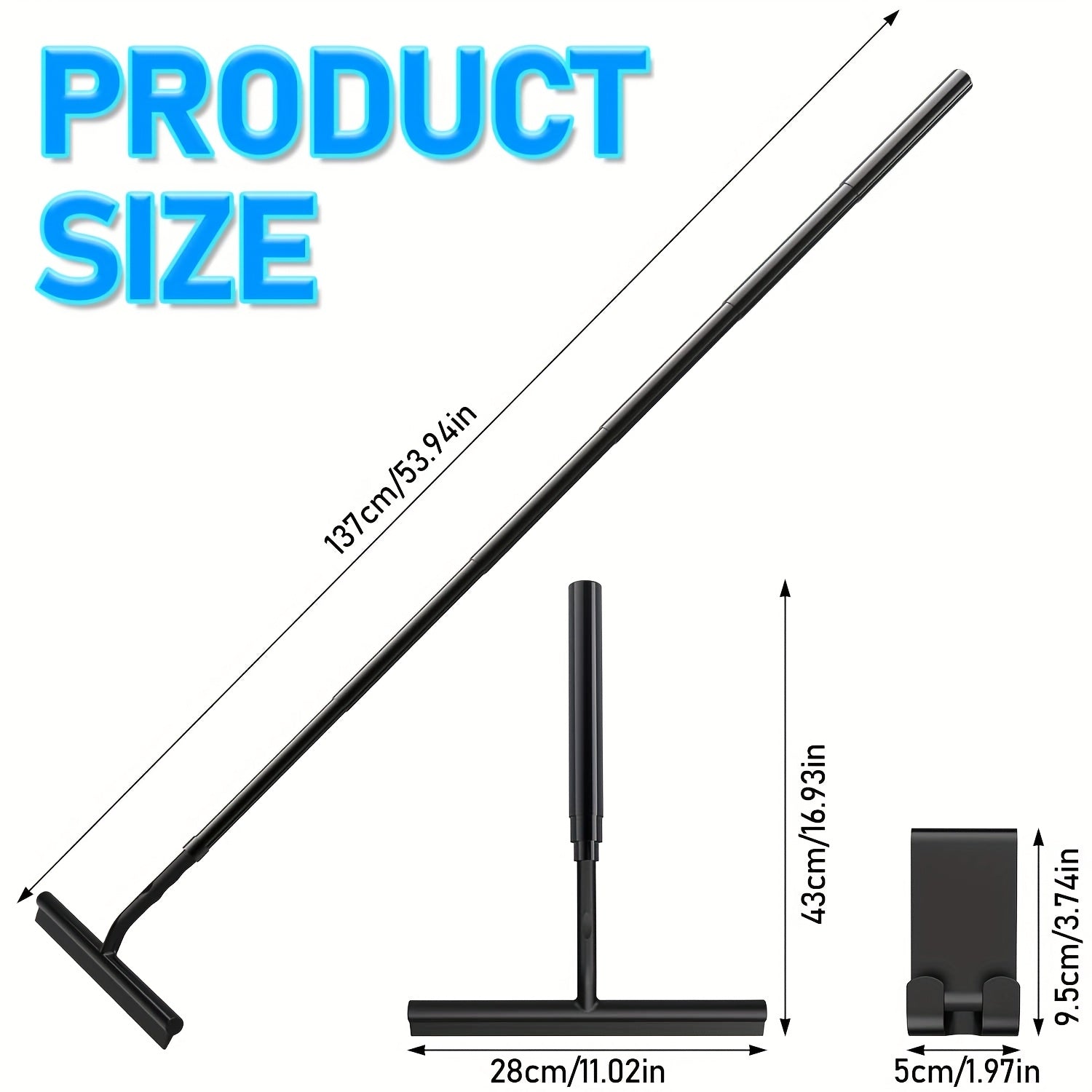 ExtendClean | Telescopische raamwisser – Heavy-duty siliconen en ijzer, lange steel voor ramen, douche, spiegels, tegels