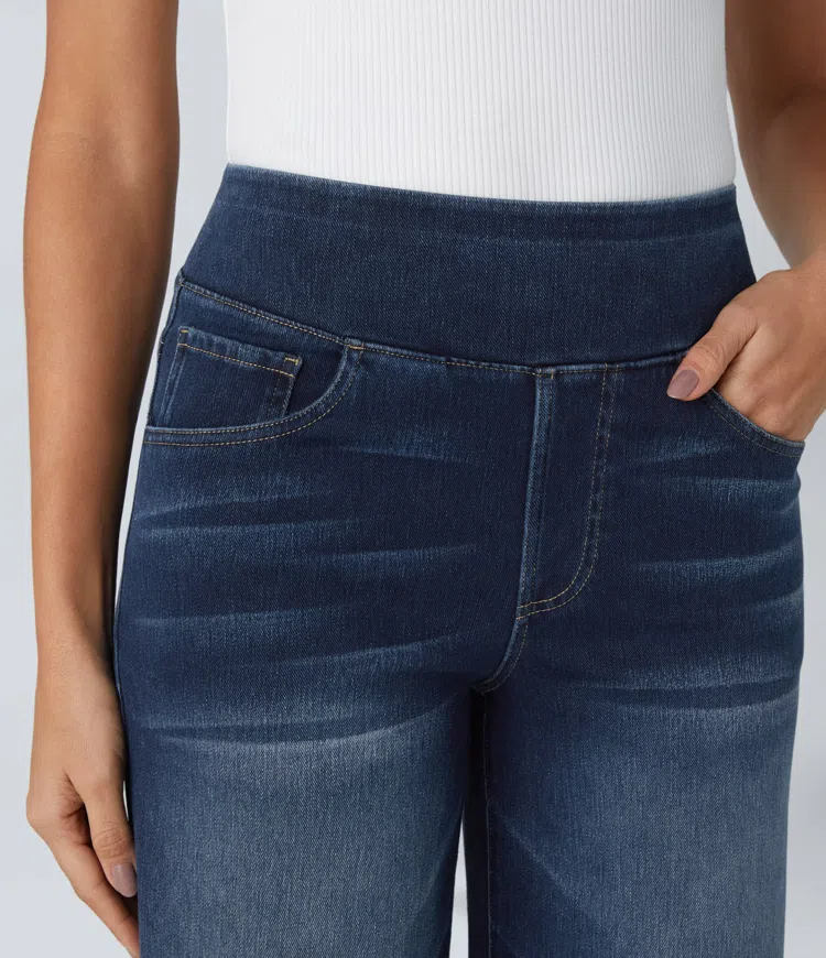 Rexina | Dames high-waisted wijde jeans – Comfortabele stretchdenim, trendy losvallende casual broek