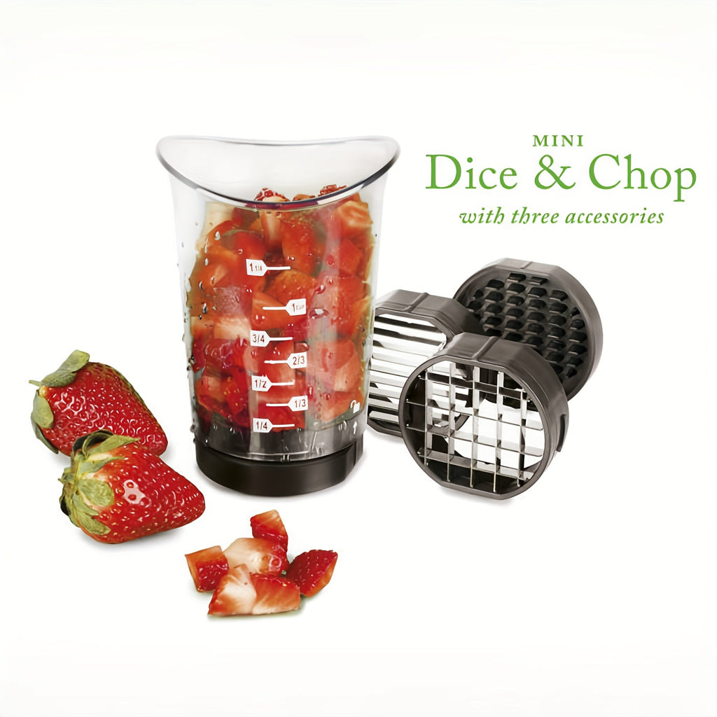 SliceX | 3-in-1 Handmatige Snijder & Hakker - Groente-, Fruit- en Kaassnijder, Compact Keukenhulpmiddel