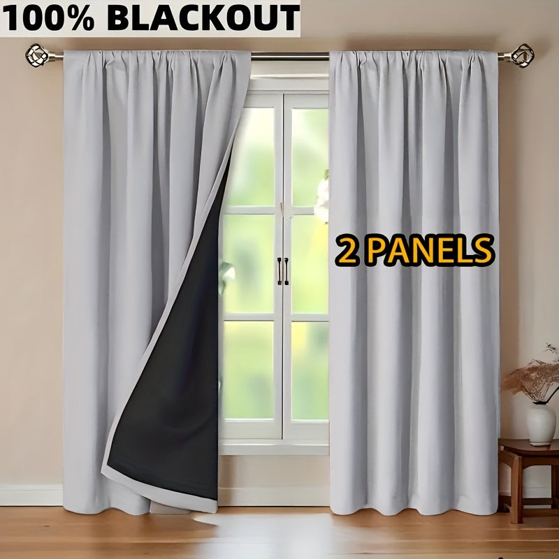 EclipseCurt | 2 stuks verduisteringsgordijnen, 100% lichtwerend, thermisch geïsoleerd