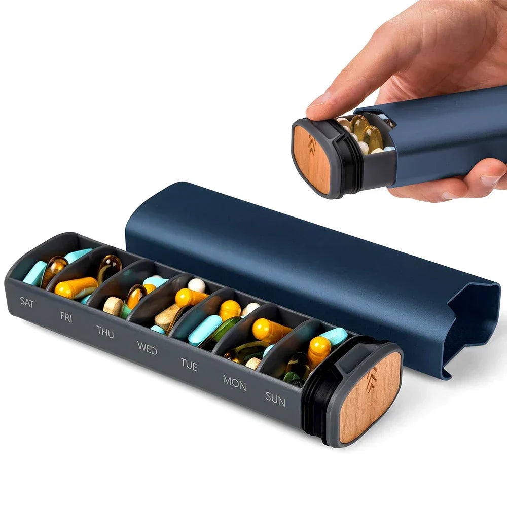 Pillara | Elegante 7-daagse pillendoos – Compacte, lekvrije weekorganizer voor medicijnen