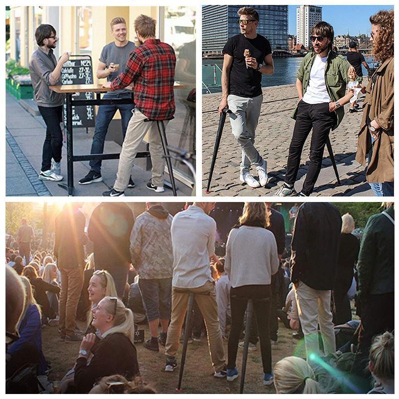 CaneSeat | Opvouwbare wandelstok met telescopische draagbare ministool – Outdoor Reisstoel