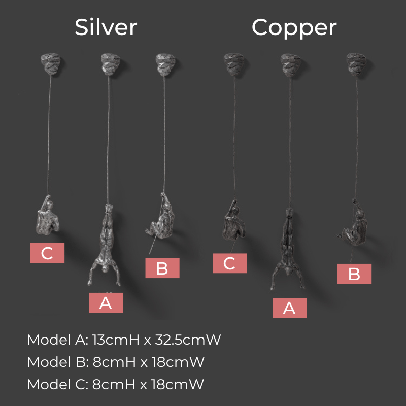 Ascender | Creatieve klimmende man muurdecoratie set