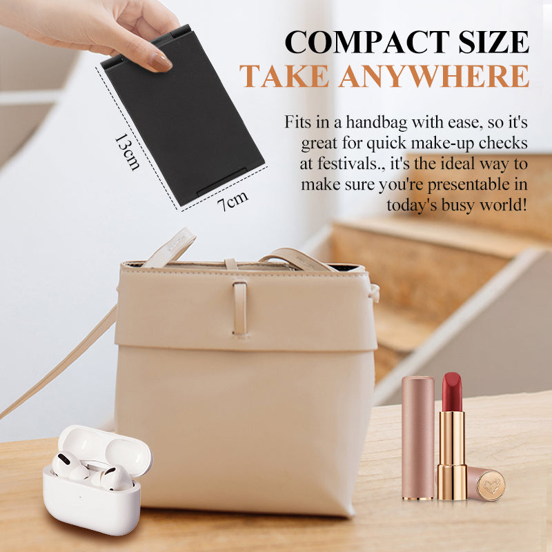 Glam360 | 360° opvouwbare make-upspiegel – draagbare draaibare make-upspiegel voor op reis en thuisgebruik