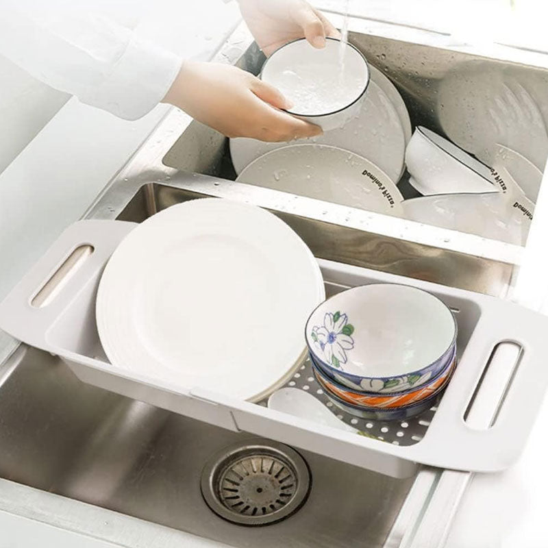 StackDrain | Dubbelwandige uittrekbare afvoerkorf voor gootsteen – Keukenorganizer, ruimtebesparend