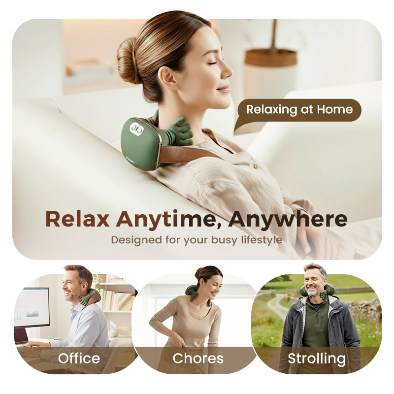 SmartKnead | Nekmassageapparaat 3D – Elektrisch shiatsu-massageapparaat voor schouders en nek