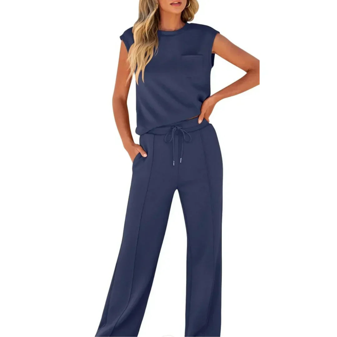 Fumi | Dames zachte zomerse loungewear set – 2-delige casual bijpassende set