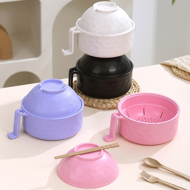 SavorCup | Magnetron Ramen Kom met Deksel & Handvatten - Instant Noodle Cooker, BPA-vrij
