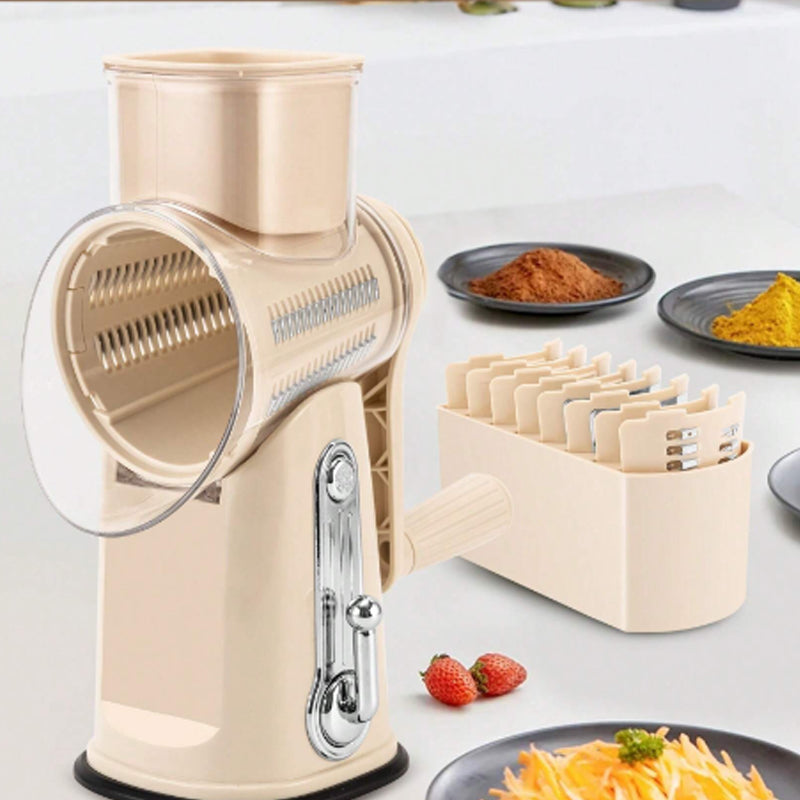 ChopEase | 5-in-1 Voedselhakker – Handmatige Groente- & Fruitmolen, Kaasrasp, Handheld Keukensnijder