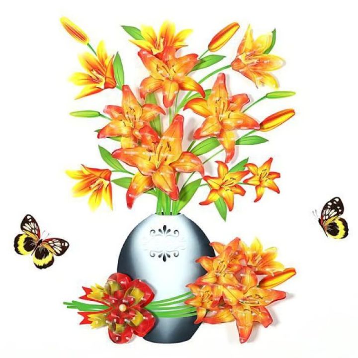 DecoVase | 3D Verwijderbare Vaas Muursticker - Bloemen Woondecoratie Muurschildering, Waterdicht