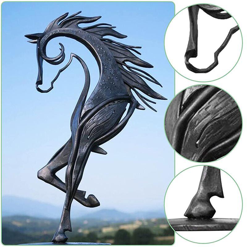 Equestro | Tuinpaardbeeldhouwwerk - Decoratief metalen buitenpaardbeeld voor in de tuin