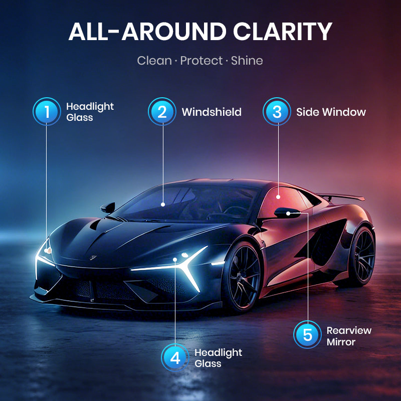 CrystalWipe | Autoglasreiniger – Verwijdert oliefilm en vet, voor streeploze voorruiten en ramen