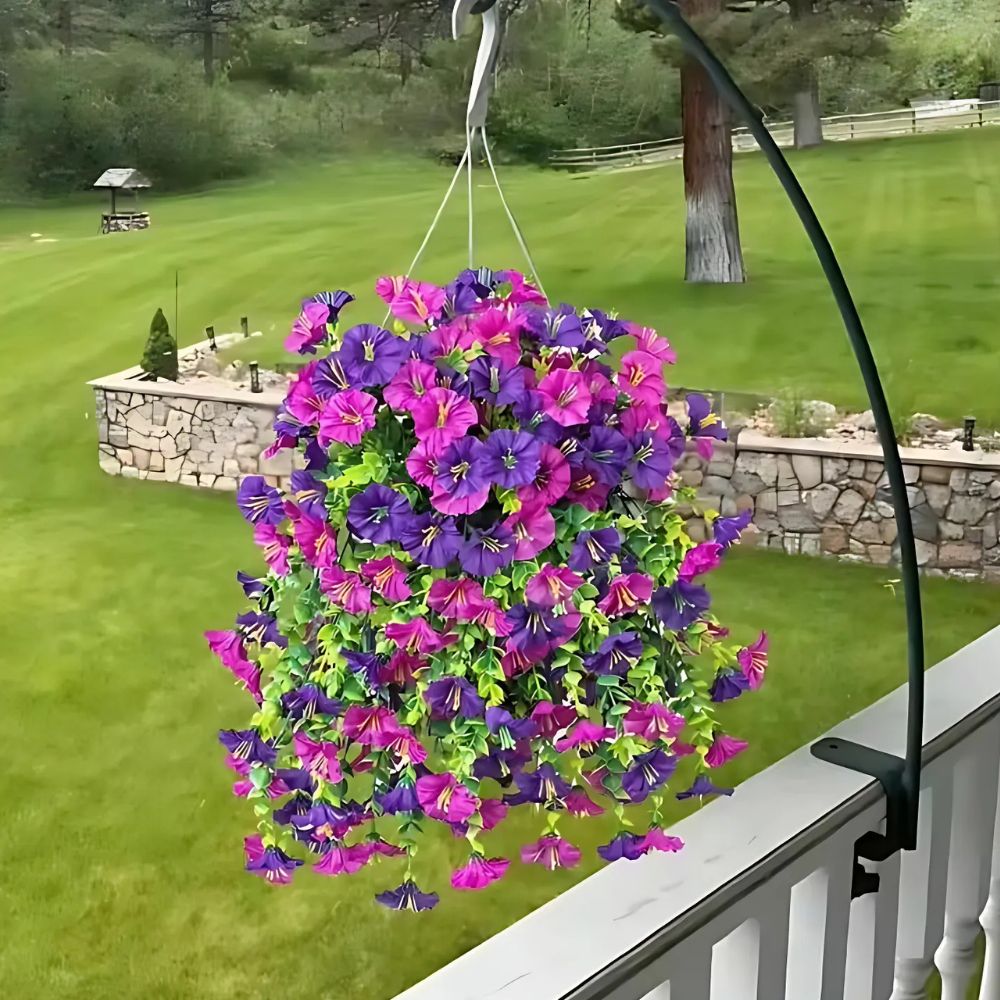 EternalPetal | UV-bestendige kunstmatige Morning Glory-bloem hangende decoratie – Woondecoratie voor binnen en buiten